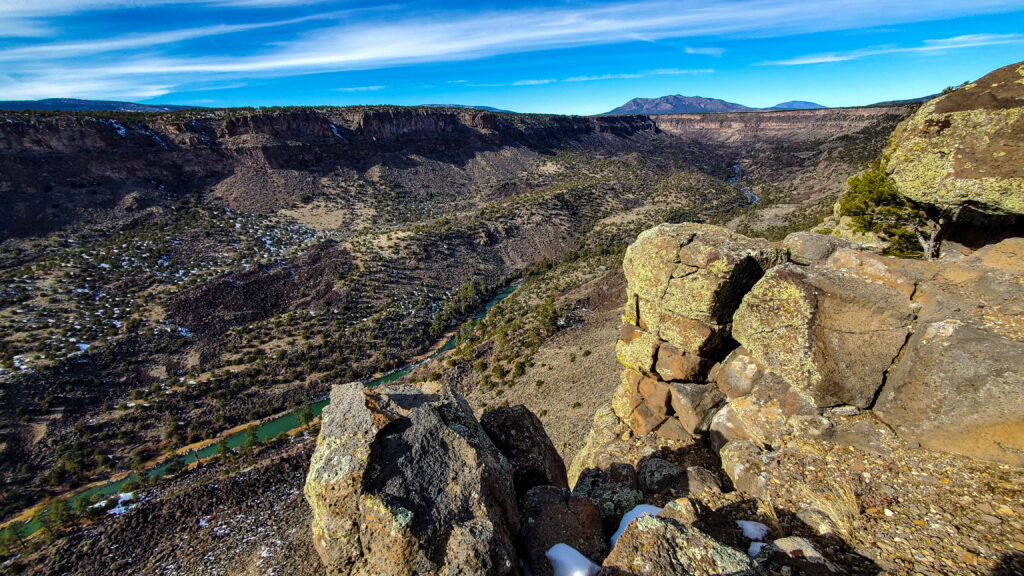 A dry January view of the Rio Grande in the Wild and Scenic section of the Rio Grande Del Norte National Monument